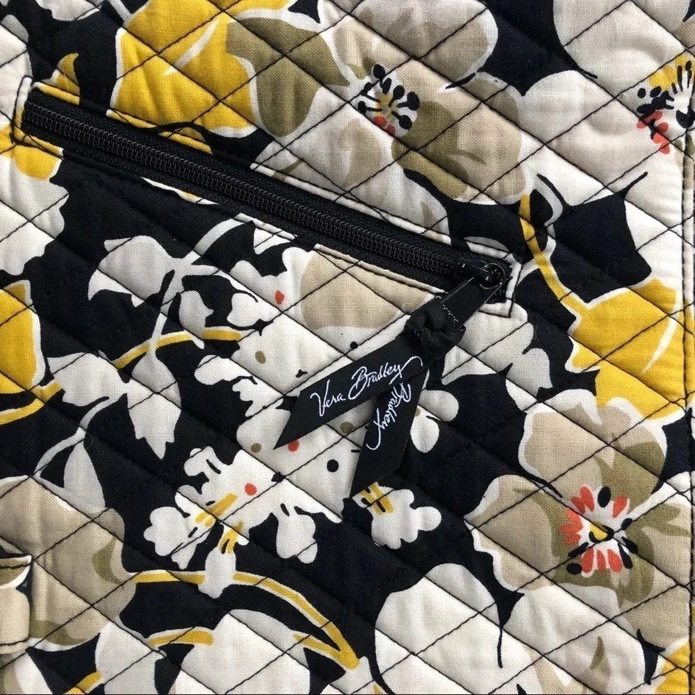 Vera Bradley Black and Yellow Laptop Bag. Laptop Floral Computer Bag